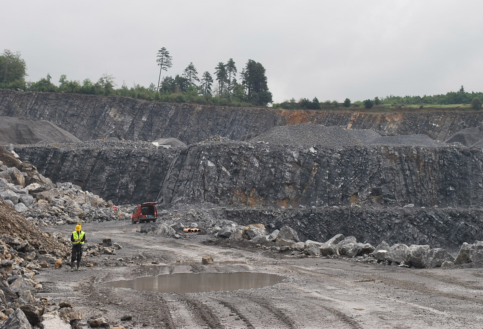 Open pit quarry in Belgium