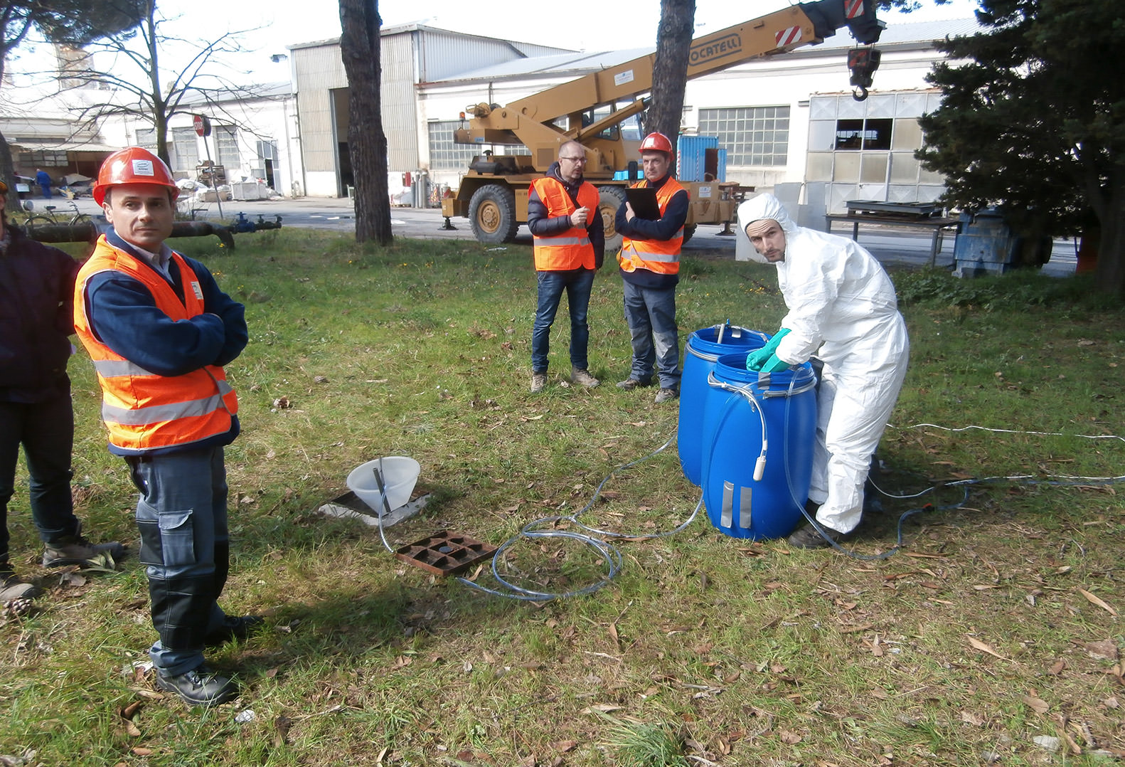 Environmental Authorities supervising tracer test in Italy